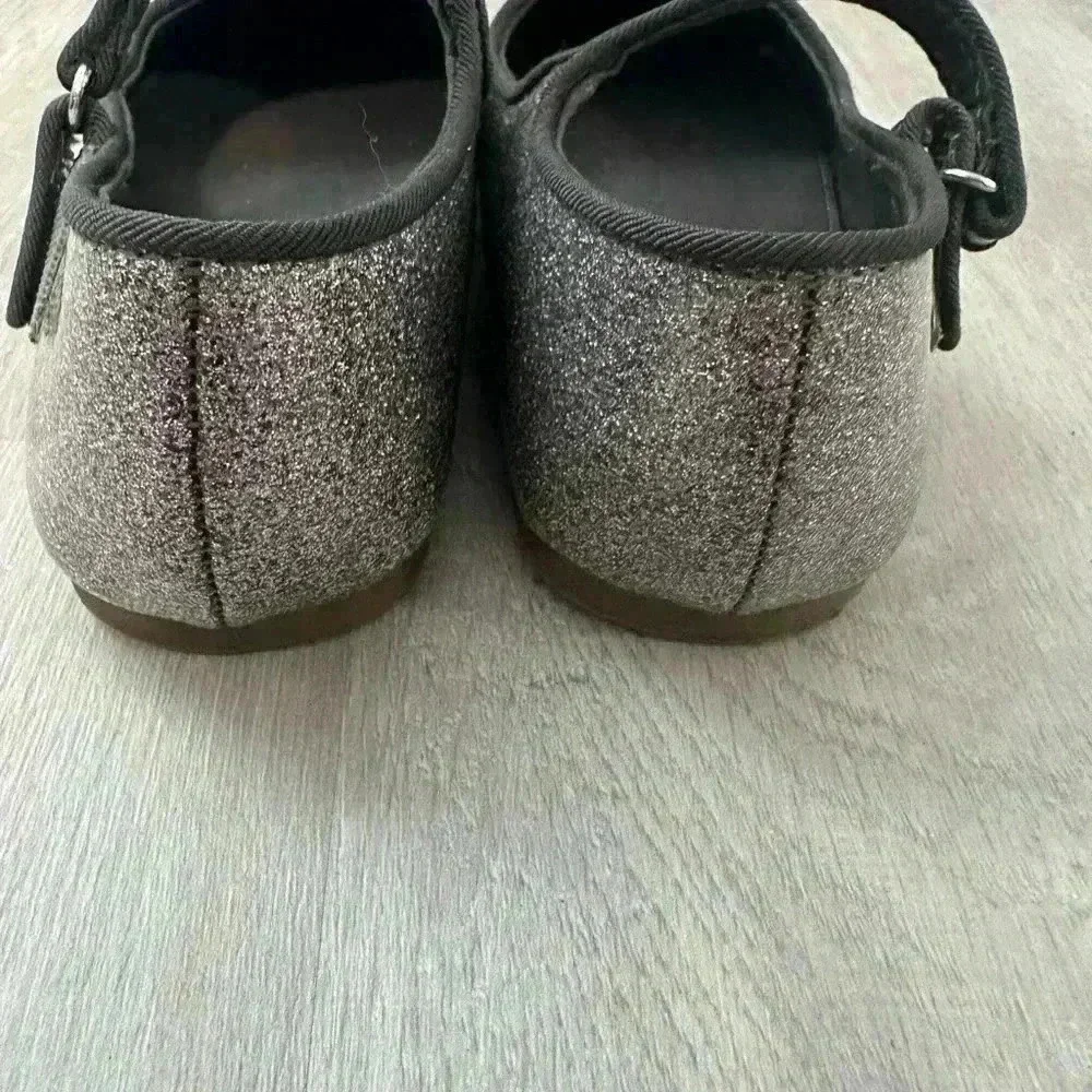 ZARA Kids Girls Silver Glitter Mary Jane Shoes Sparkle Buckle Strap Size 27 us 9